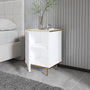 Hanah Home Mesilla de Noche, White, Gold - Elegante y Funcional, 40x60x35 cm